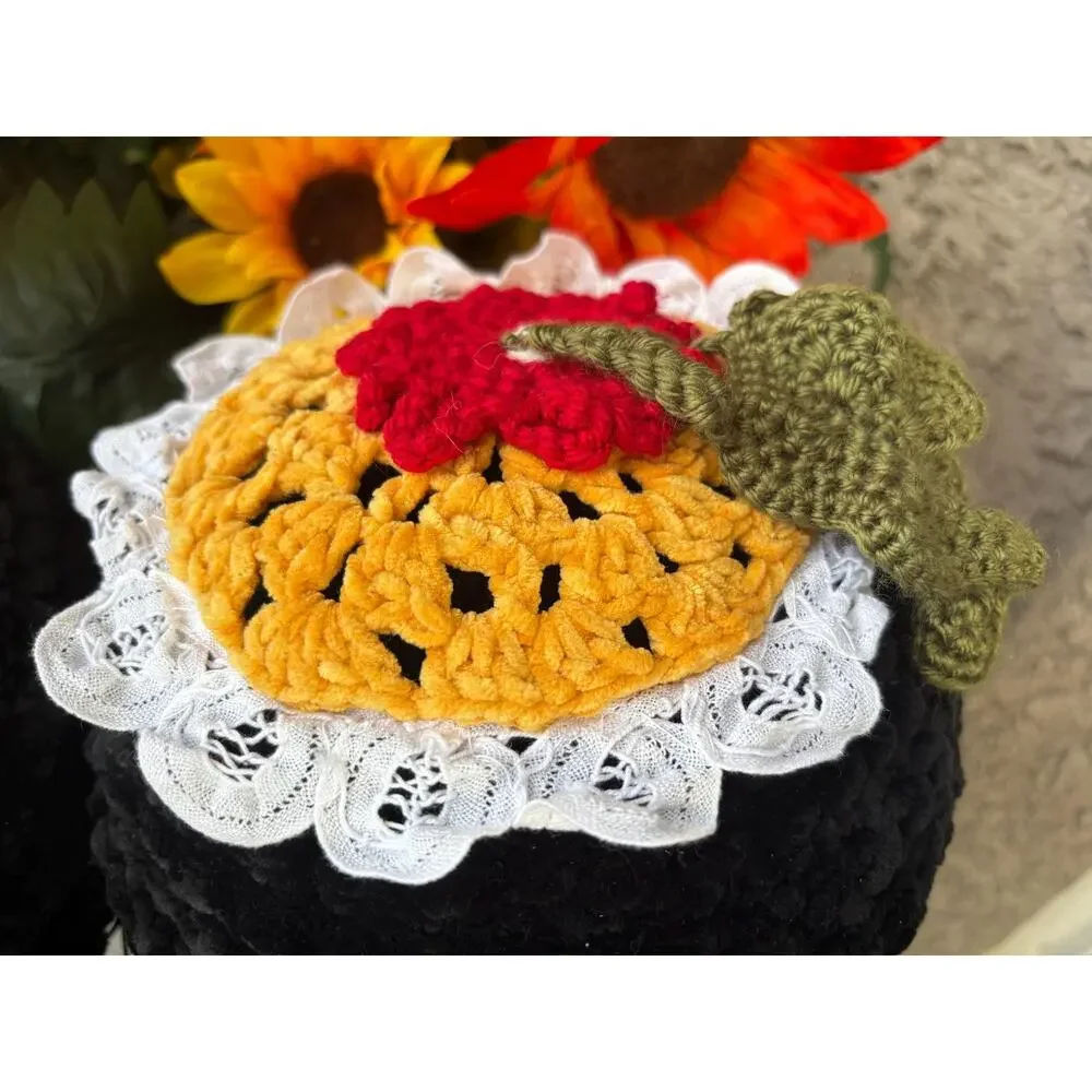 Handmade Velvet Pumpkin Pillow Set, Black Pumpkin Plushies, Autumn Throw Pillows